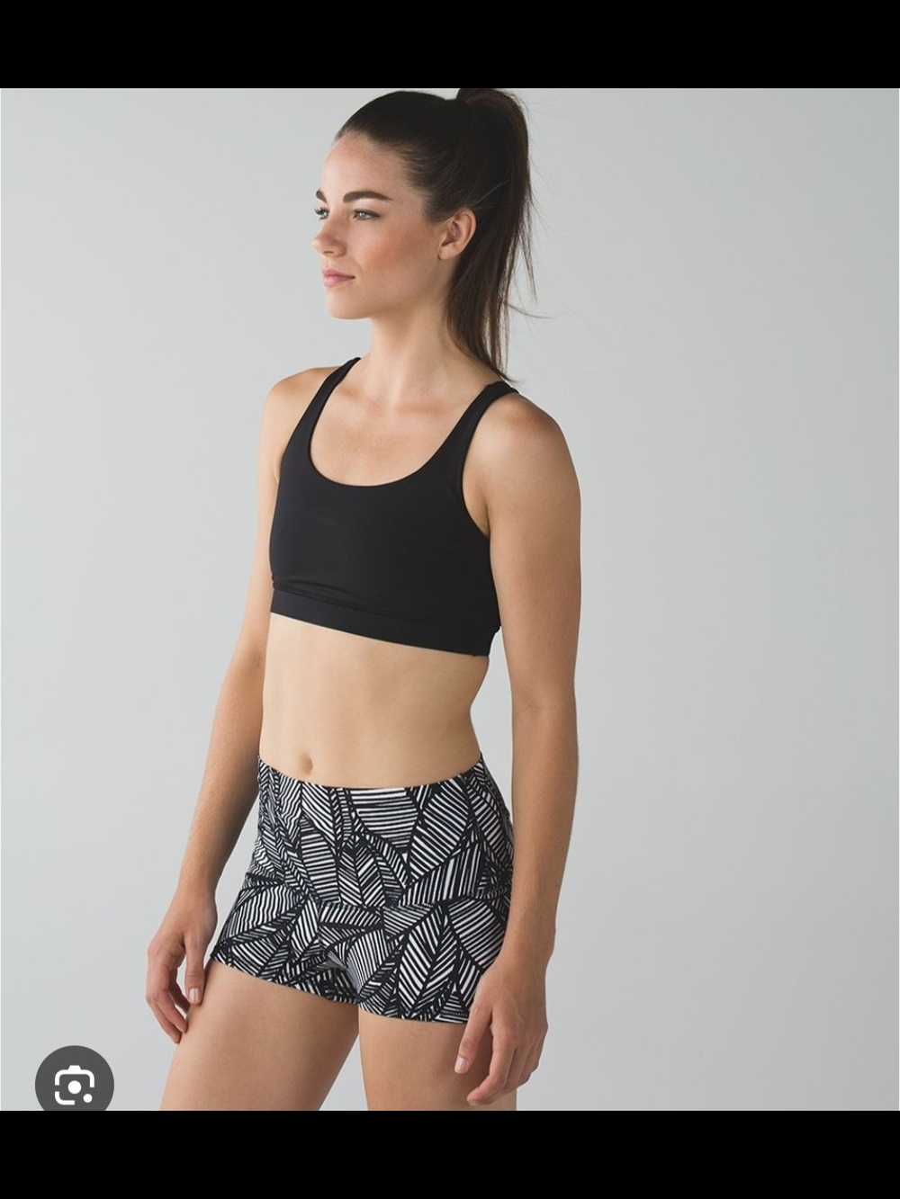 lululemon athletica Black & White Leaf-Print Shorts